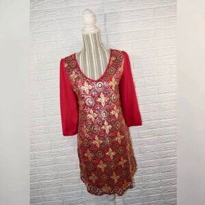 Pink Owl Fuchsia Sequined Party Dress Size Medium